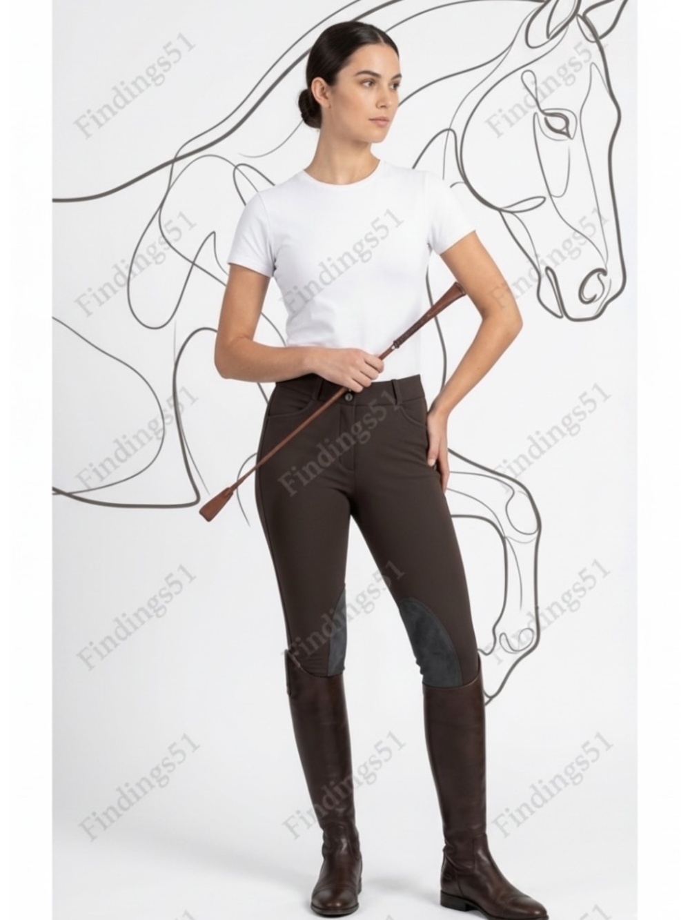 NWT ELATION RED LABEL Brown Riding Breeches US Sz 34R